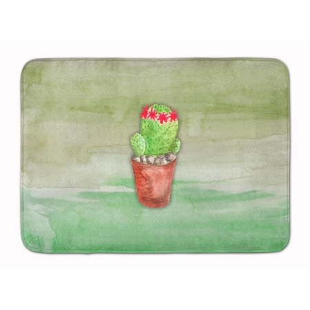Carolines Treasures Cactus Green Watercolor Machine Washable Memory Foam Mat BB7364RUG